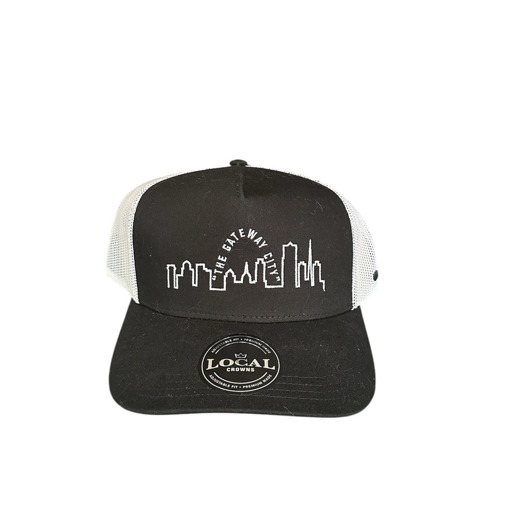 STL Lids Local Crowns Black & White SnapBack OS The Gateway City